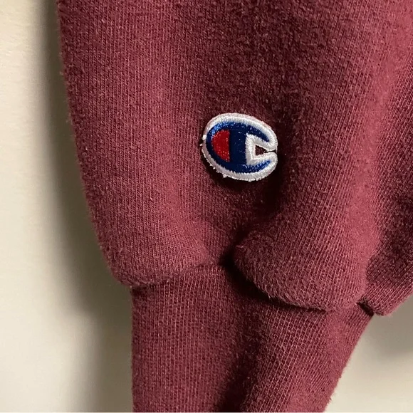 Champion Burgundy Panorama Mountain Resort Varsity Crewneck Sweatshirt Men M - Picture 10 of 12